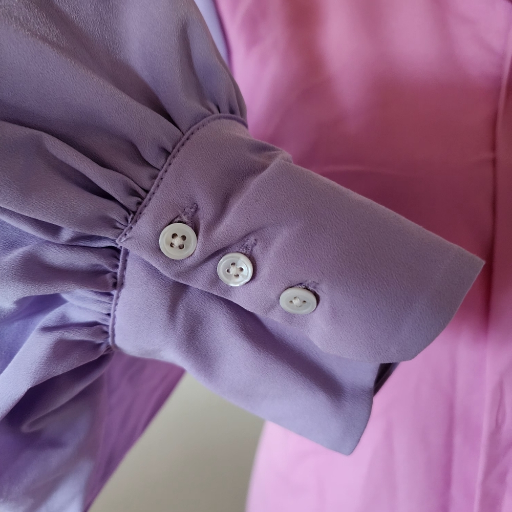 🔥Riley & Rae Colorblocked Tie-Neck Blouse - Picture 12 of 17